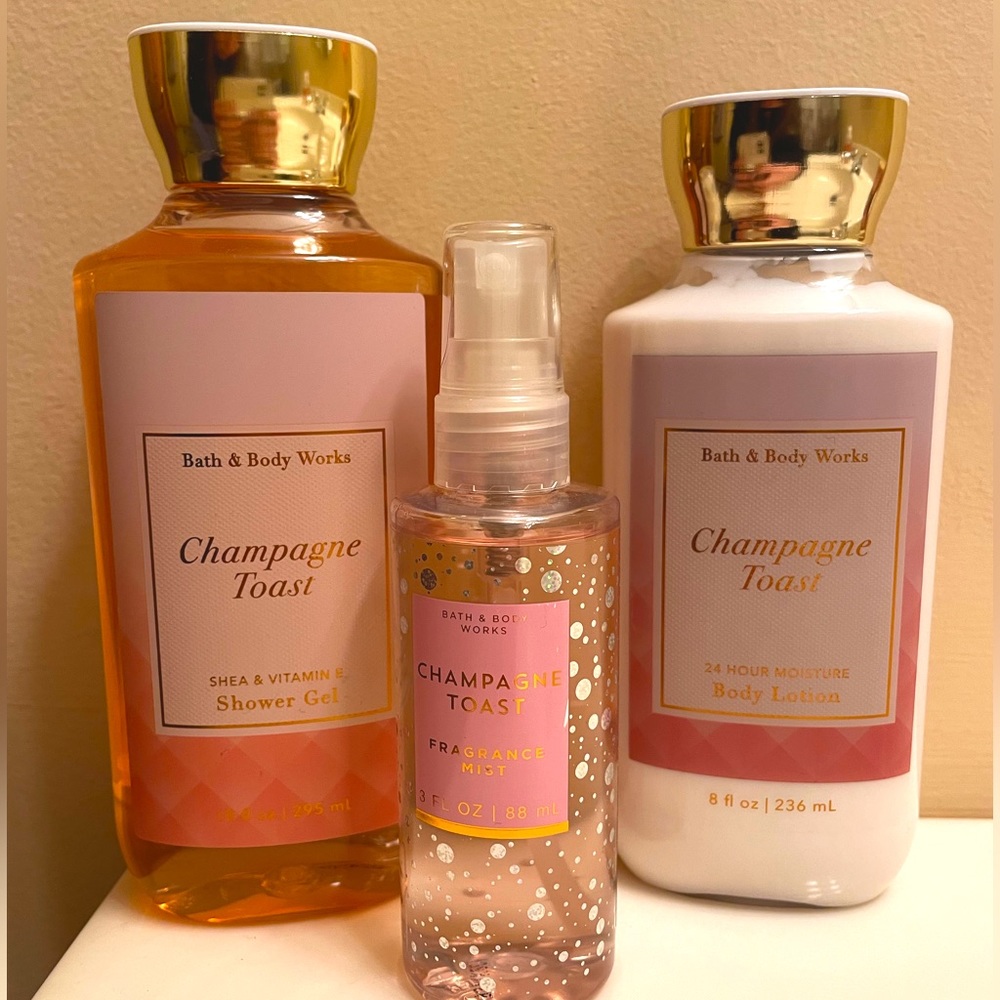 Champagne Toast Bath & Body Works Set of 3